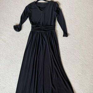long sleeve maxi black dress